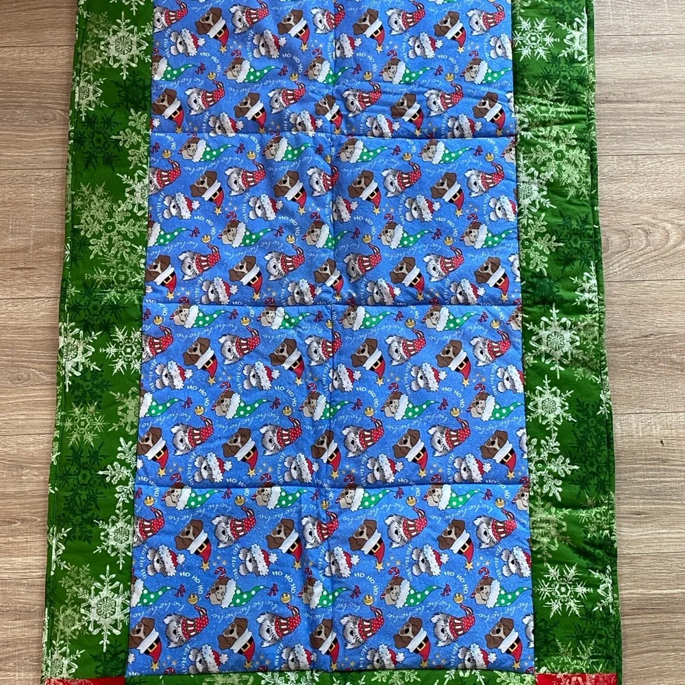 Christmas Festive Blue Dog Blanket